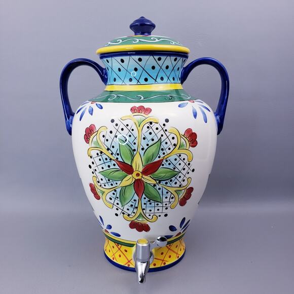 Tabletops Gallery Benito Large Beverage Crock With Lid Dispenser - Picture 2 of 16